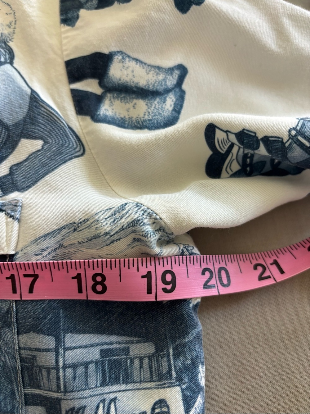 Katie Kime Apres Ski Toile Pajama Set Blue White Short Sleeve Pants Small - Picture 8 of 16